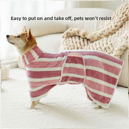 Premium Coral Velvet Pet Bath Towel - Ultra Absorbent Dog Drying Towel