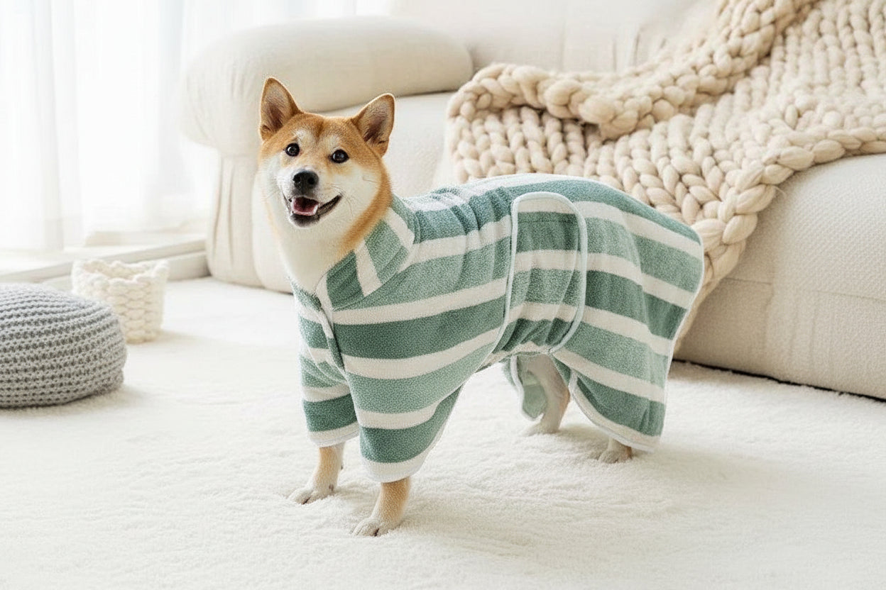 Premium Coral Velvet Pet Bath Towel - Ultra Absorbent Dog Drying Towel